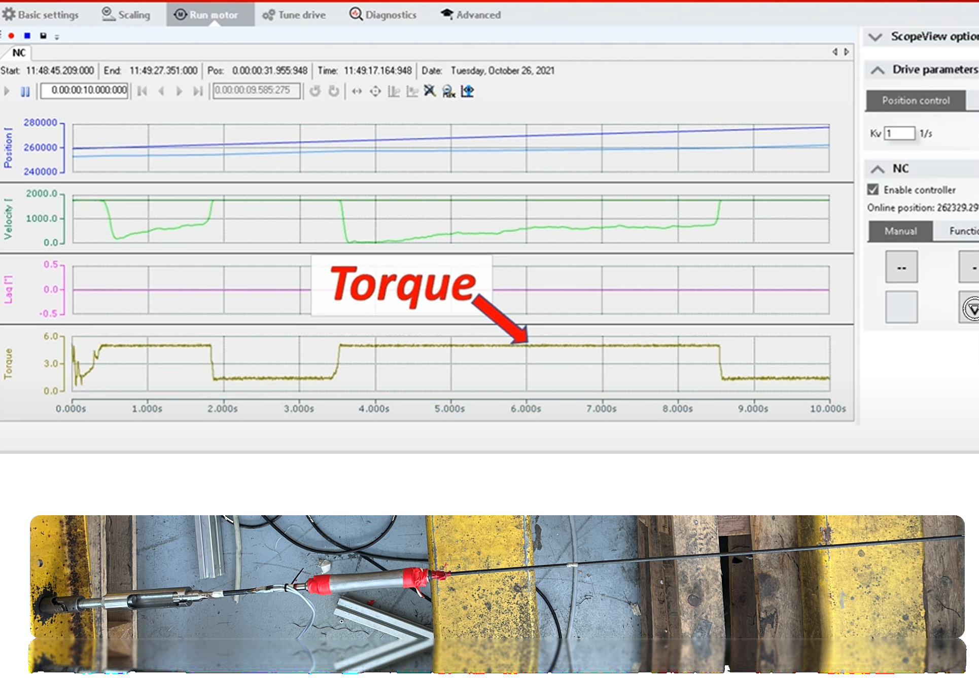 Torque sensor prototype test setup